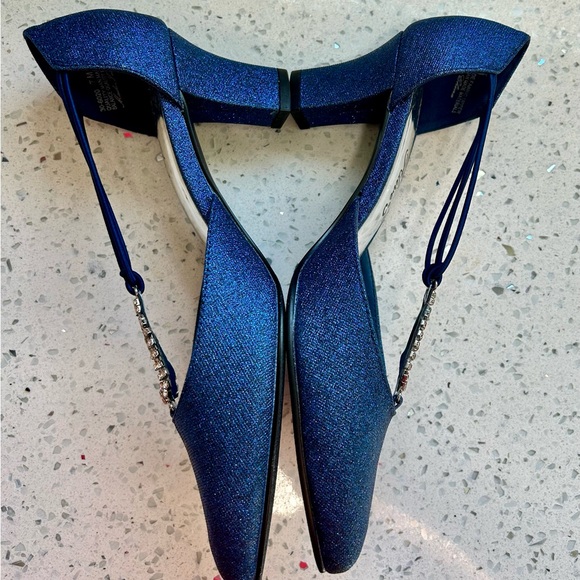 NEW Womens Blue Glitter Easy Street Moonlight Dance Flex Dress Shoes / Size 7 - Picture 8 of 12